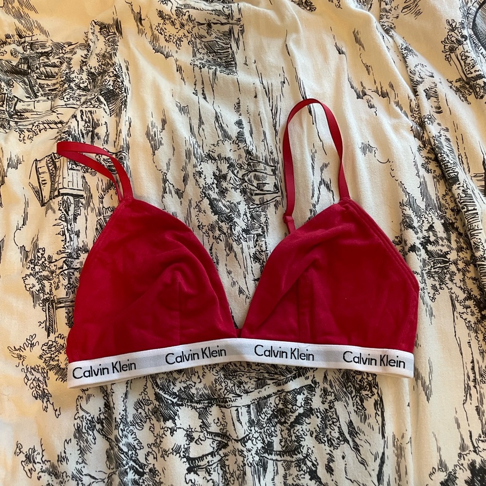 red calvin klein bralette